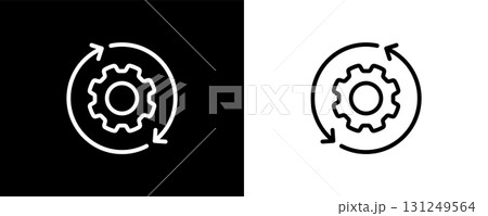 Boost Efficiency Manufacturing Process Symbol. Simple Vector Illustration of Process Automation Icon. 131249564