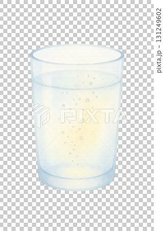 一杯黃色碳酸水水彩插畫PNG透明背景 一杯黃色碳酸水水彩插畫PNG透明背景 131249602