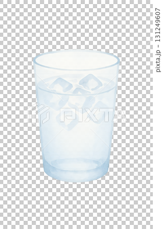 氷がたくさん入ったコップ 水彩イラスト PNG 透過背景 氷がたくさん入ったコップ 水彩イラスト PNG 透過背景 131249607
