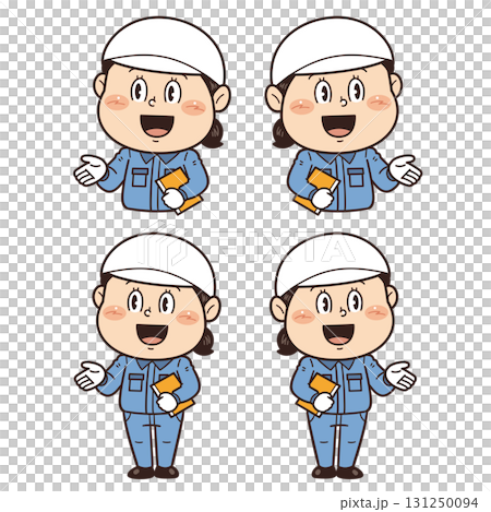 一名在工廠或現場工作的女工解釋不安全行為、不安全條件和工作場所事故的插圖 131250094