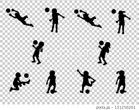 Soccer men and women silhouette set 131250201