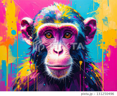 カラフルなペンキをまとった猿 カラフルなペンキをまとった猿 131250496