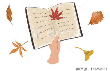 読書の秋のイメージイラスト素材 131250643