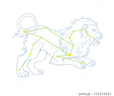 しし座のイラスト（獅子と星座線） 131251015
