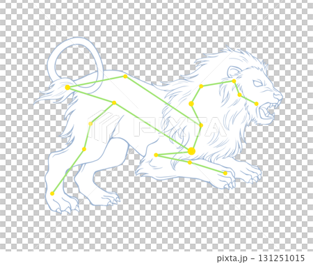 しし座のイラスト（獅子と星座線） 131251015