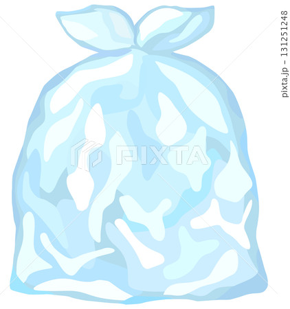 ゴミ袋のイラスト 半透明・透明 ベクター素材 131251248