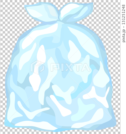 ゴミ袋のイラスト 半透明・透明 ベクター素材 131251248