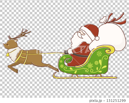 聖誕老人乘坐馴鹿雪橇的插圖 131251299