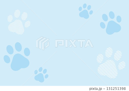 水色の肉球背景イラスト 131251398