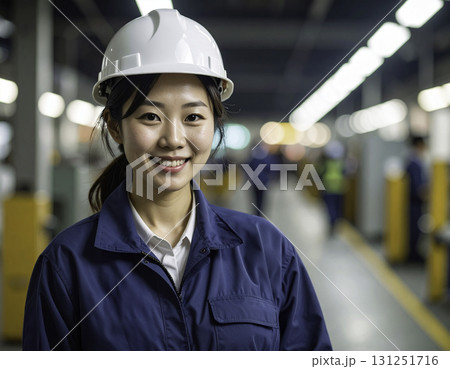 工場で働く女性作業員 131251716