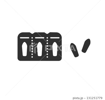 座薬　坐剤のシルエットイラスト 131251779