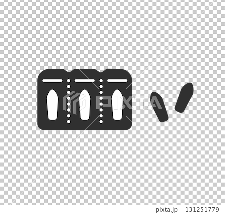 座薬　坐剤のシルエットイラスト 131251779