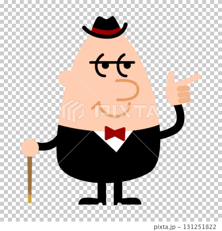 一名男子指著並咧嘴笑著 131251822