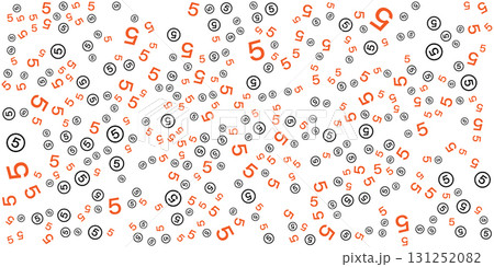 Abstract Seamless Pattern of Number Five with Circles on Background. 131252082