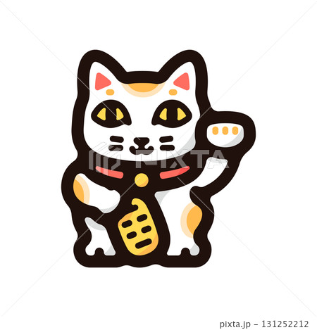 招き猫のイラストアイコン（伝統工芸・お土産・日本素材） 131252212
