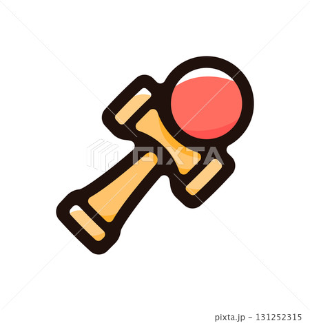 けん玉のイラストアイコン（伝統工芸・おもちゃ・日本素材） 131252315