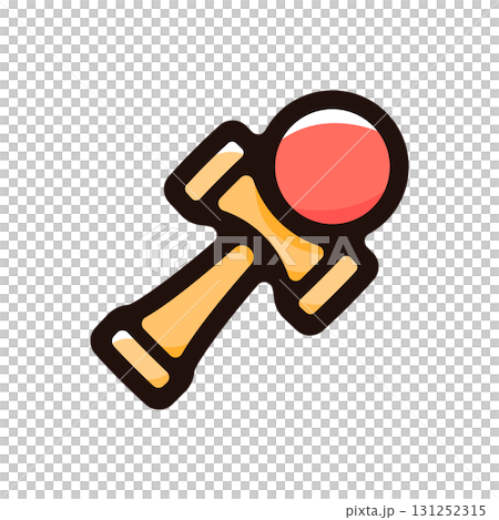 けん玉のイラストアイコン（伝統工芸・おもちゃ・日本素材） 131252315