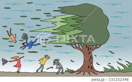 自然災害 - 台風・暴風・気象災害・樹木 131252346