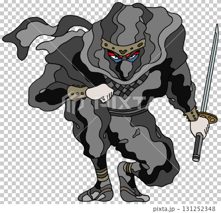 忍者キャラクター - 忍びの者・間者・黒装束・抜刀 忍者キャラクター - 忍びの者・間者・黒装束・抜刀 131252348