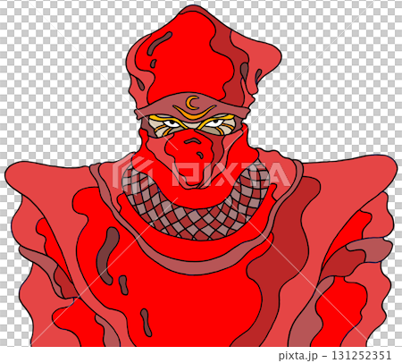 忍者角色——忍者、間諜、紅色服裝、時代劇 忍者角色——忍者、間諜、紅色服裝、時代劇 131252351