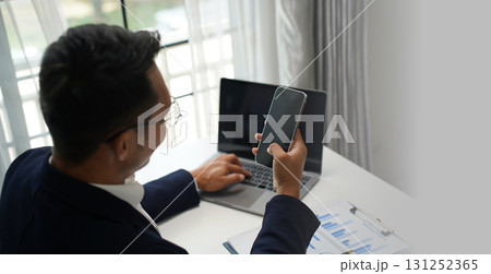 work, productivity, digital communication, and wide copy space ideal for ads and work, productivity, digital communication, and wide copy space ideal for ads and 131252365