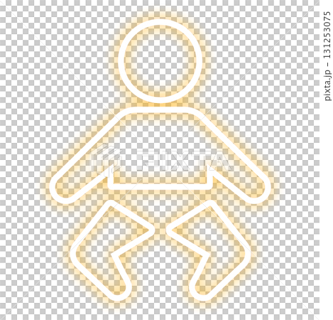 Yellow neon baby symbol illustration material Yellow neon baby symbol illustration material 131253075