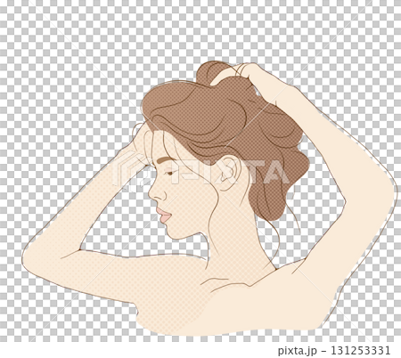 頭髮輕輕紮起的女人 頭髮輕輕紮起的女人 131253331