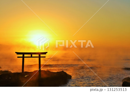 茨城県　大洗磯前神社からの初日の出 131253513