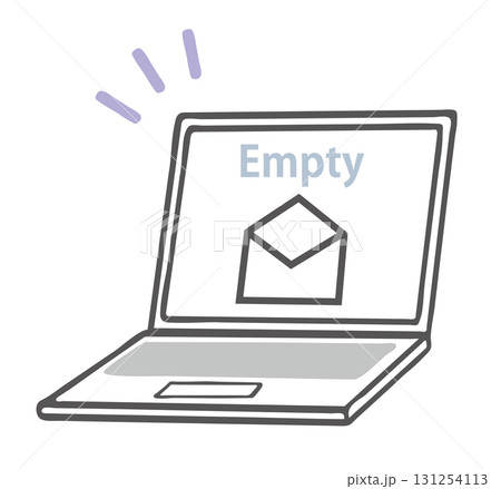 メールが空のノートパソコンのベクターイラスト素材 メールが空のノートパソコンのベクターイラスト素材 131254113