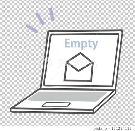 メールが空のノートパソコンのベクターイラスト素材 メールが空のノートパソコンのベクターイラスト素材 131254113