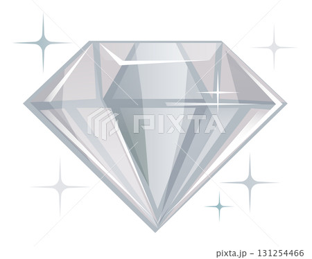 キラキラと光り輝くダイヤモンドのベクターイラスト素材 131254466