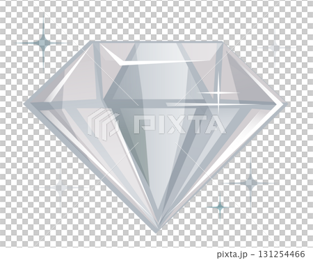 キラキラと光り輝くダイヤモンドのベクターイラスト素材 131254466