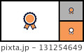 Blue and Orange Award Ribbon Medal for Winner and Quality Guarantee 131254649