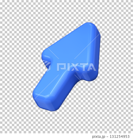 Blue 3D Directional Arrow Right Up Blue 3D Directional Arrow Right Up 131254953