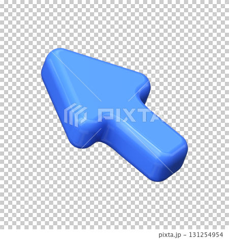 Blue 3D Directional Arrow Left Up Blue 3D Directional Arrow Left Up 131254954
