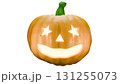 ハロウィンのかぼちゃランタン白バック背景 131255073