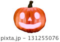 ハロウィンのかぼちゃランタン白バック背景 131255076