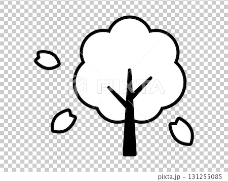 桜の木のアイコン　モノトーン 131255085