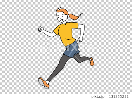 Smiling woman running Smiling woman running 131255231