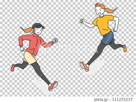 微笑的女人跑步套裝 131255237