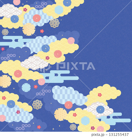 背景素材-和の雲柄（ファンタジック）2025-6 131255437