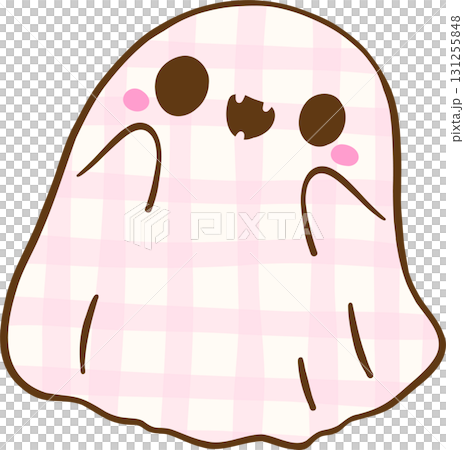 Cute Coquette Gingham Halloween, Kawaii Checkered Pastel pink Ghost Hand Drawn Cute Coquette Gingham Halloween, Kawaii Checkered Pastel pink Ghost Hand Drawn 131255848