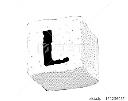 角砂糖モチーフの立体に書いた文字 131256085