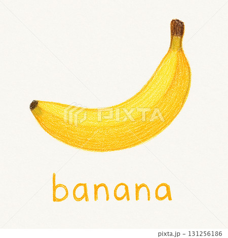 色鉛筆風イラスト バナナと英単語banana 131256186