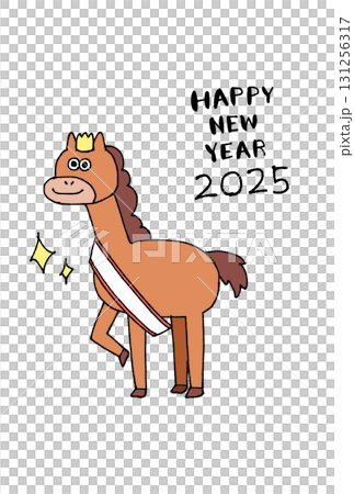 插圖中有一匹馬和 2026 標誌，沒有腰帶。 131256317