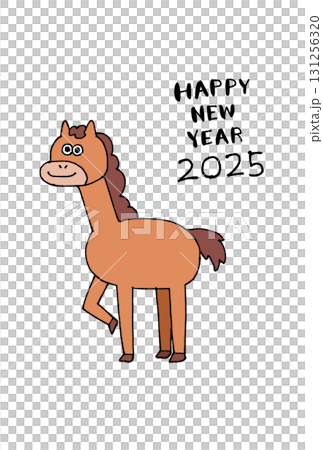馬的插圖和 2026 標誌 131256320