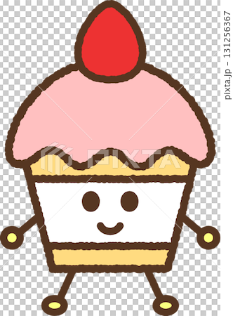 卡通風格的美食圖示：草莓糖果 131256367