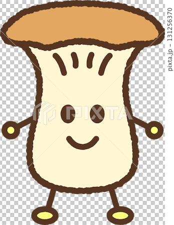 キャラクター風の食べ物アイコン　エリンギ 131256370