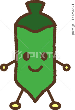 キャラクター風の食べ物アイコン　オクラ 131256371