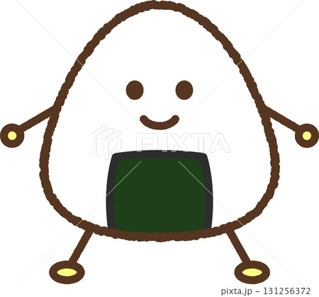 キャラクター風の食べ物アイコン　おにぎり 131256372